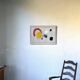Tableau abstrait sur toile de lin dans le goût de Joan Miro