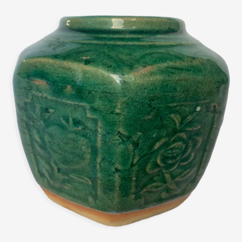 Vase, cache pot in stoneware