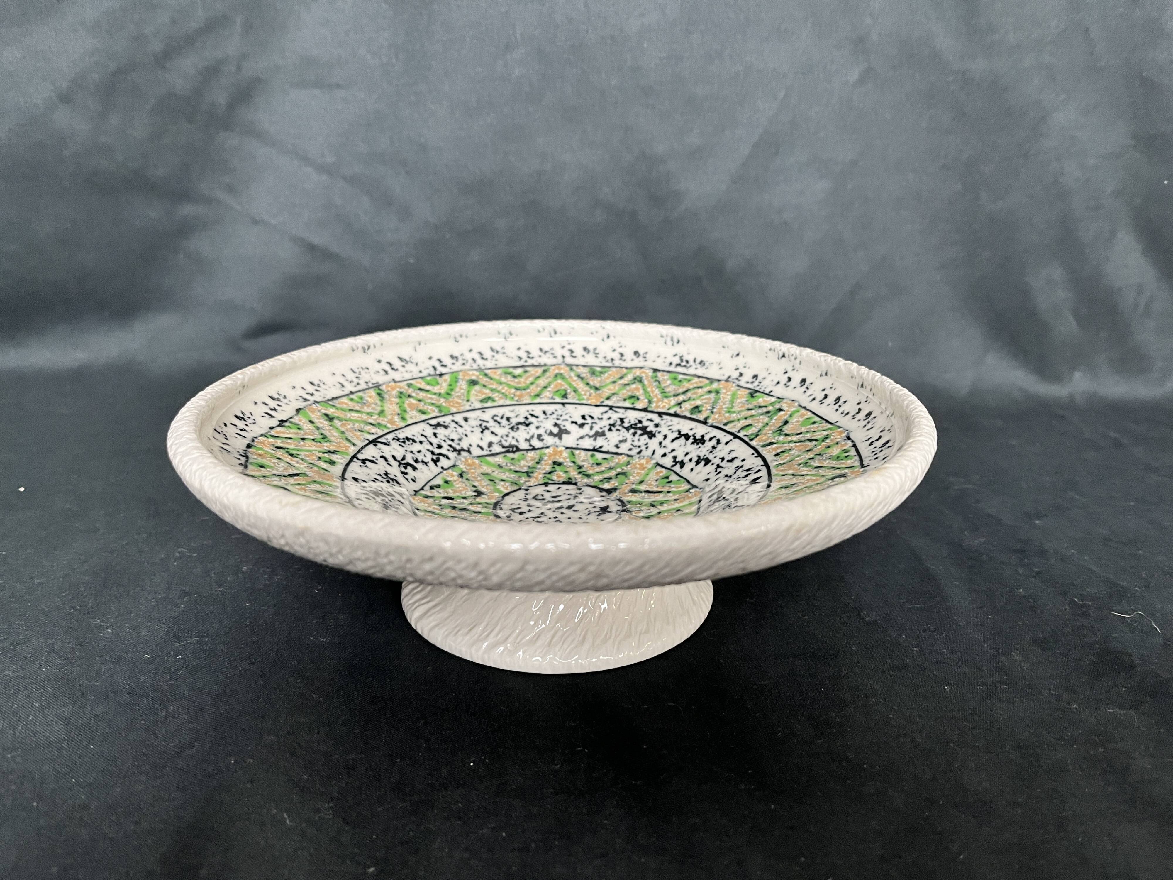 Art Deco polychrome ceramic cup with geometric patterns, 20th century