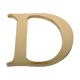 Lettre enseigne en métal dorée "D"  1980