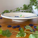 Large antique salad bowl on a Gien earthenware pedestal