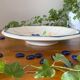 Large antique salad bowl on a Gien earthenware pedestal