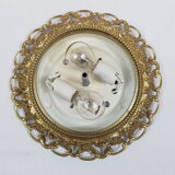 Golden mount and glass globe ceiling light