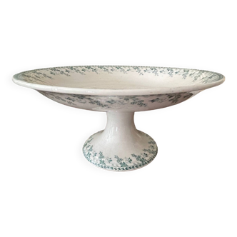 high compote bowl in opaque porcelain from Gien, Montigny model