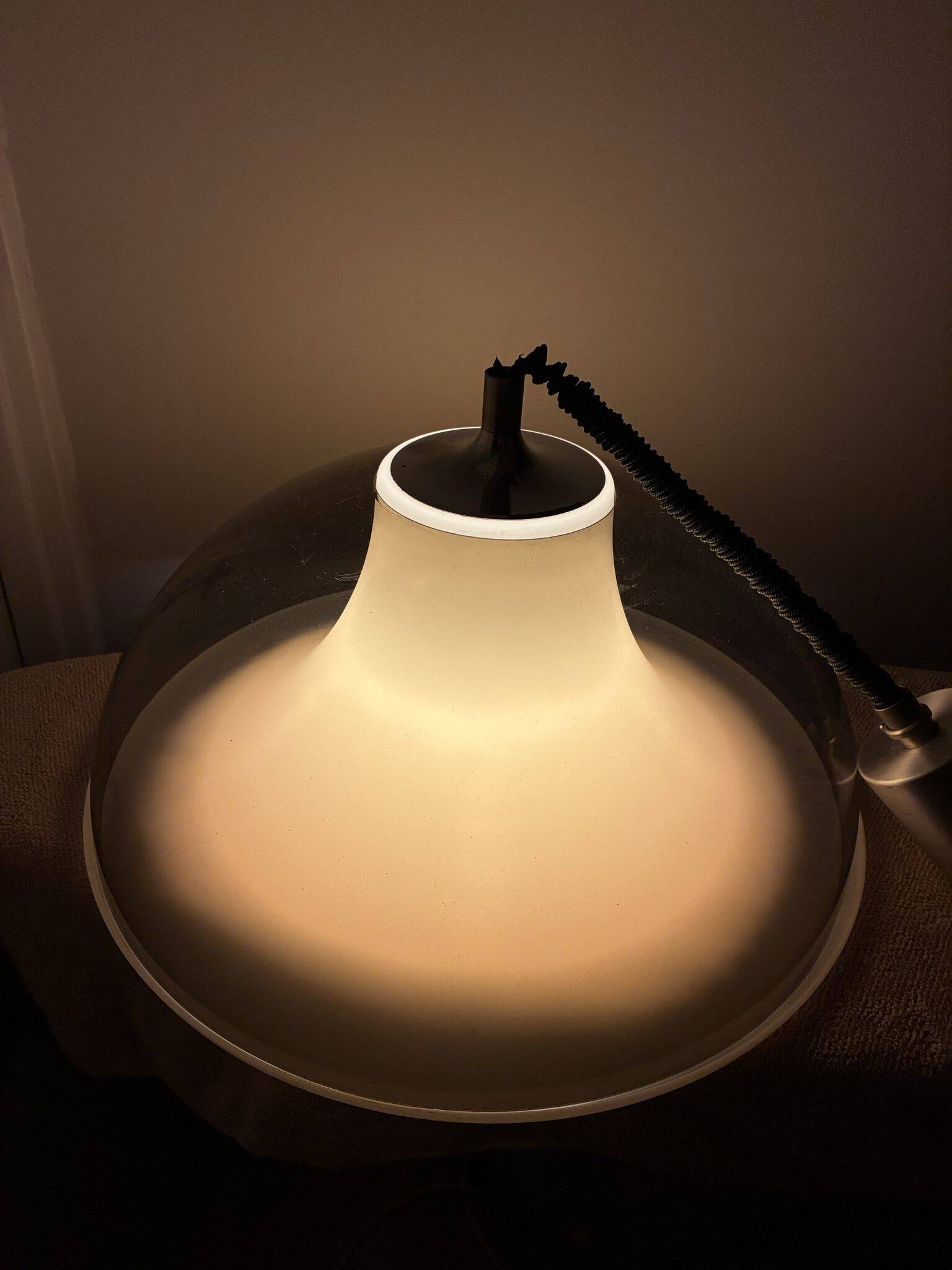 Temde amber acrylic pendant lamp, Switzerland, 1970s
