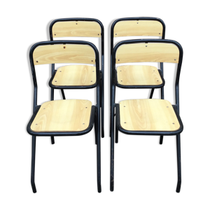 Set de 4 chaises design d’école