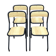 4 vintage school design chairs 1960