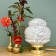 Vintage Art Deco globe table lamp in white Clichy glass