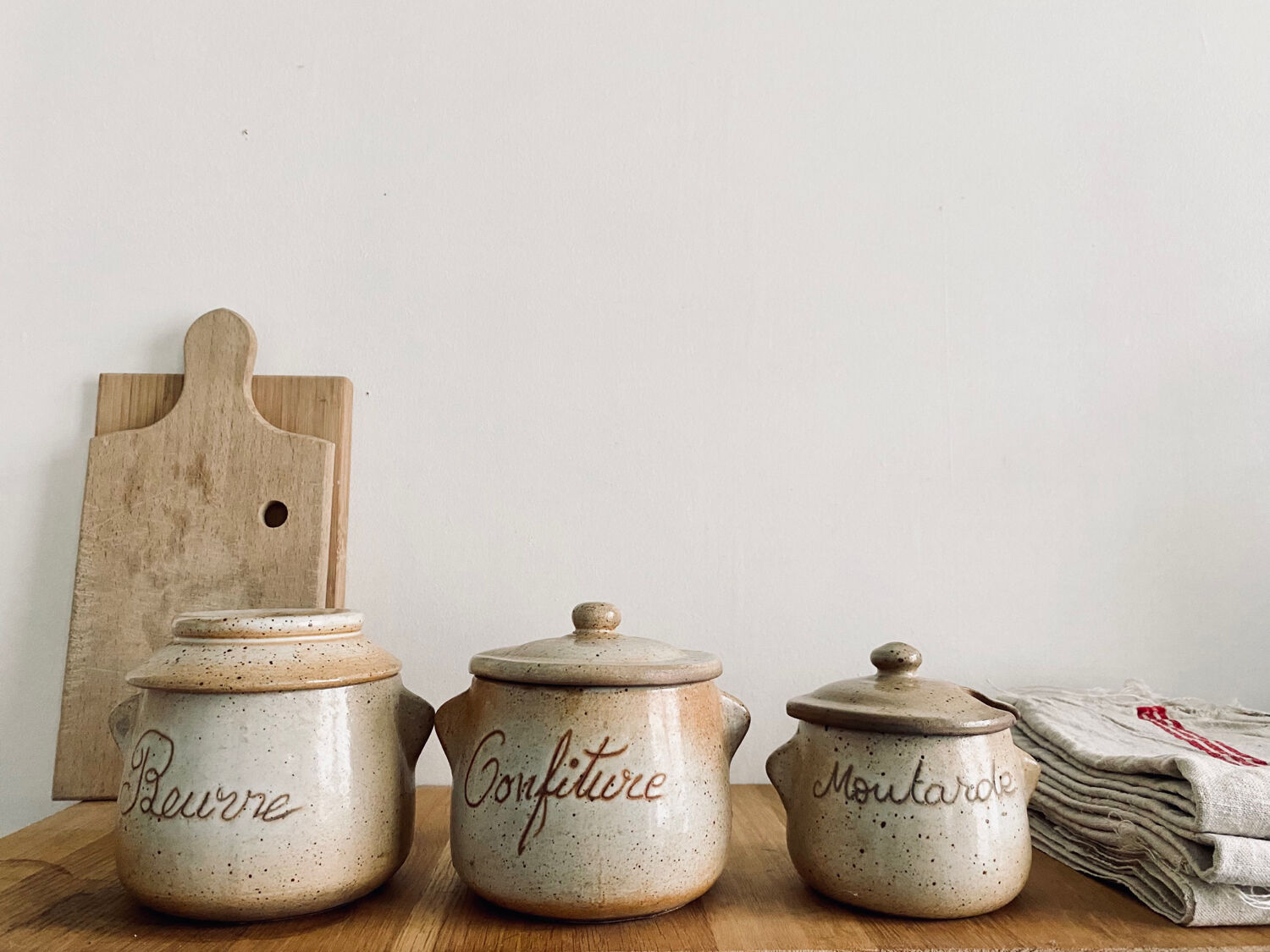 Antique stoneware spice pots
