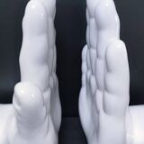 Pair of 80s design ceramic hand bookends