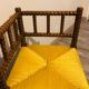 Vintage Art Deco corner chair in bobbin oak and straw, 1930s