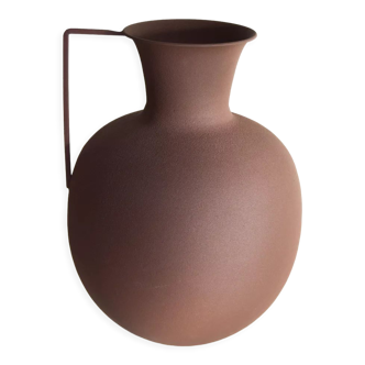 Brown metal jar