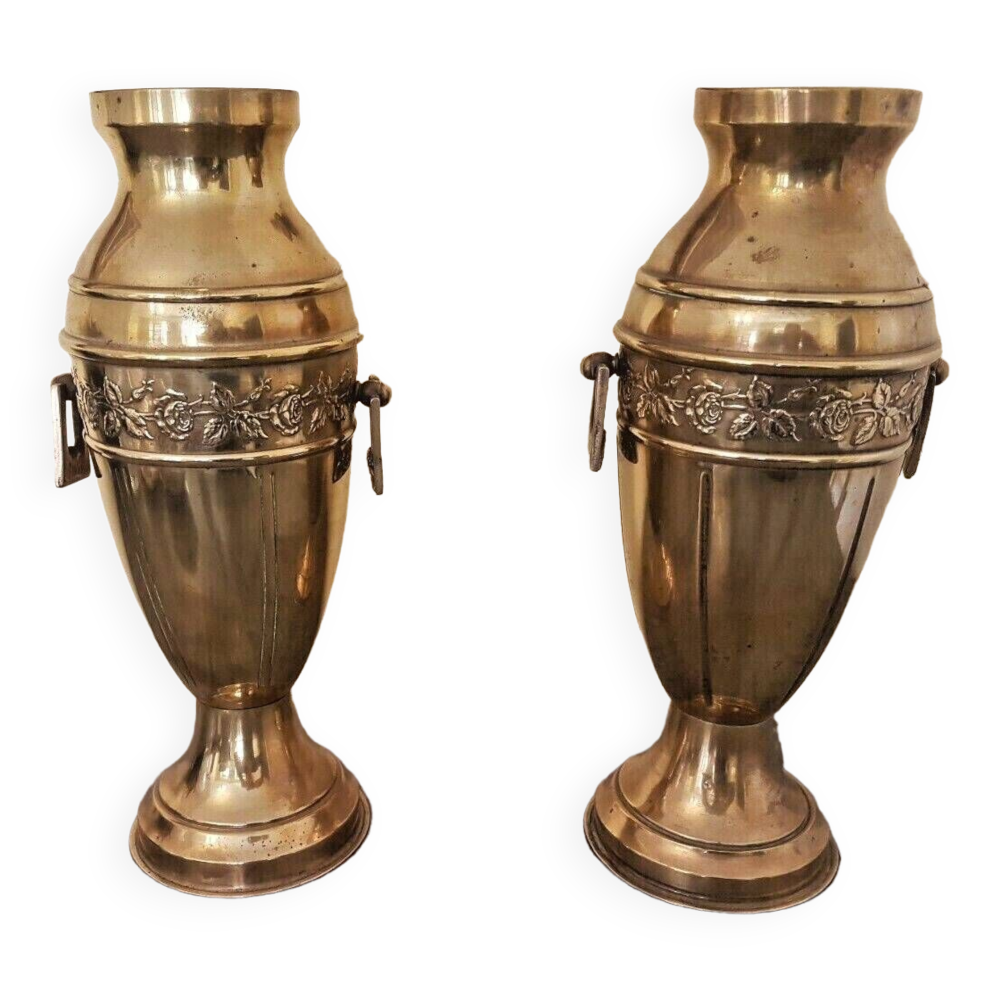 Pair of large art deco bronze vases - 33 cm - circa 1925