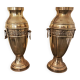 Pair of large art deco bronze vases - 33 cm - circa 1925