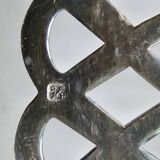 Silver-plated metal basket, openwork rim, hallmark to be identified
