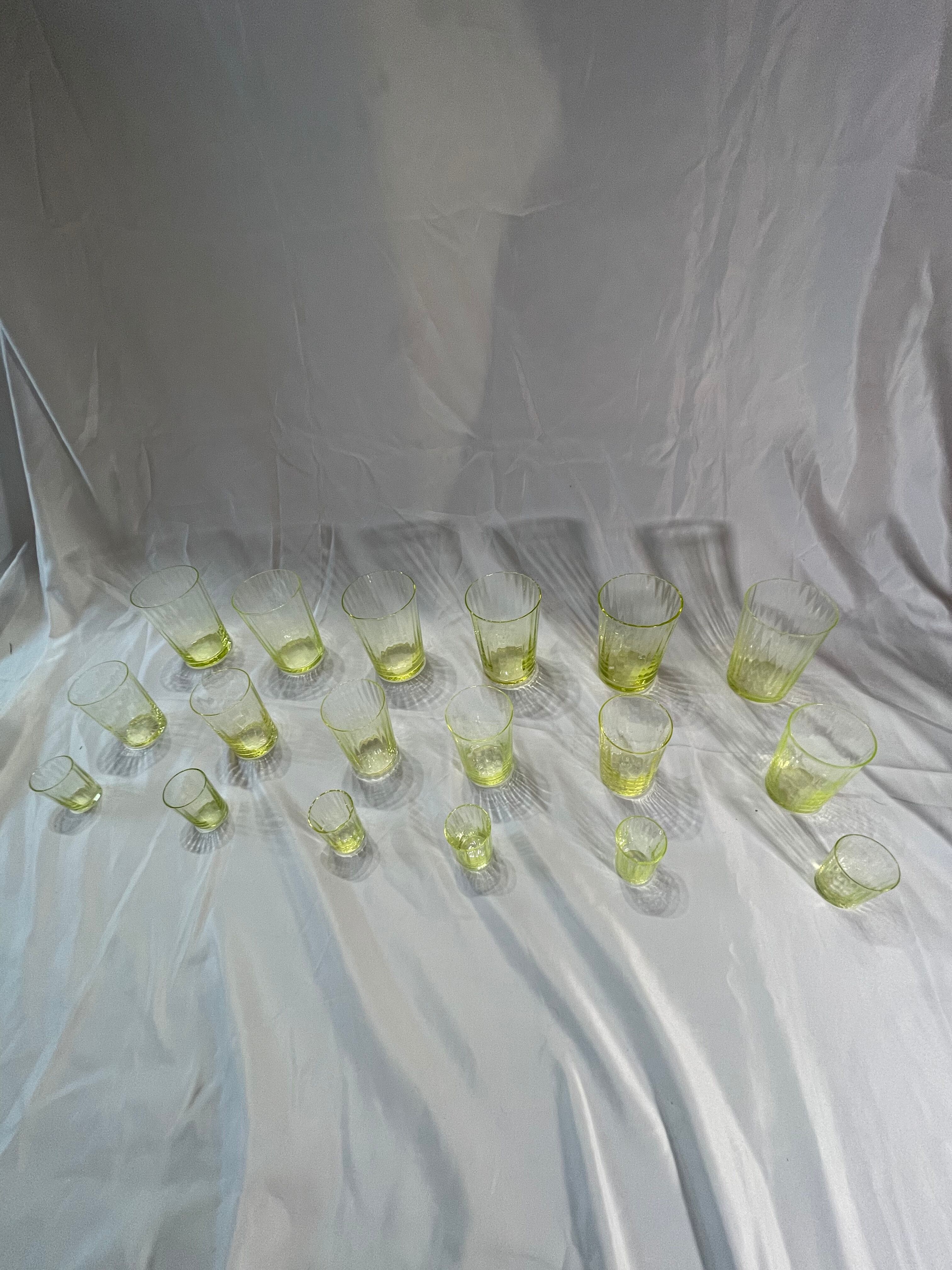 Ouraline: Full service of 18 crystal blown glasses