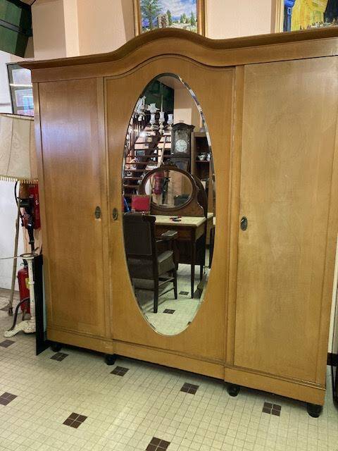 Large art deco 3-door wardrobe