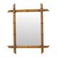 French Wooden Mirror, Faux Bamboo Chinoiserie, 57x47cm