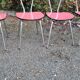 Suite de 4 chaises formica rouge