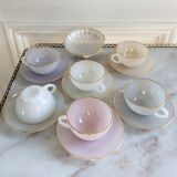 Serving Harlequin vintage opaline glass cups