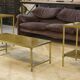 Néo-classical coffee table set with 2 side tables, mirrored glass, 1980s.