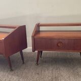 Pair of Scandinavian teak bedside tables from the 60s-70s