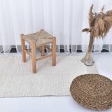 2x7 Neutral White Handmade Moroccan Runnner Rug, 66x216Cm