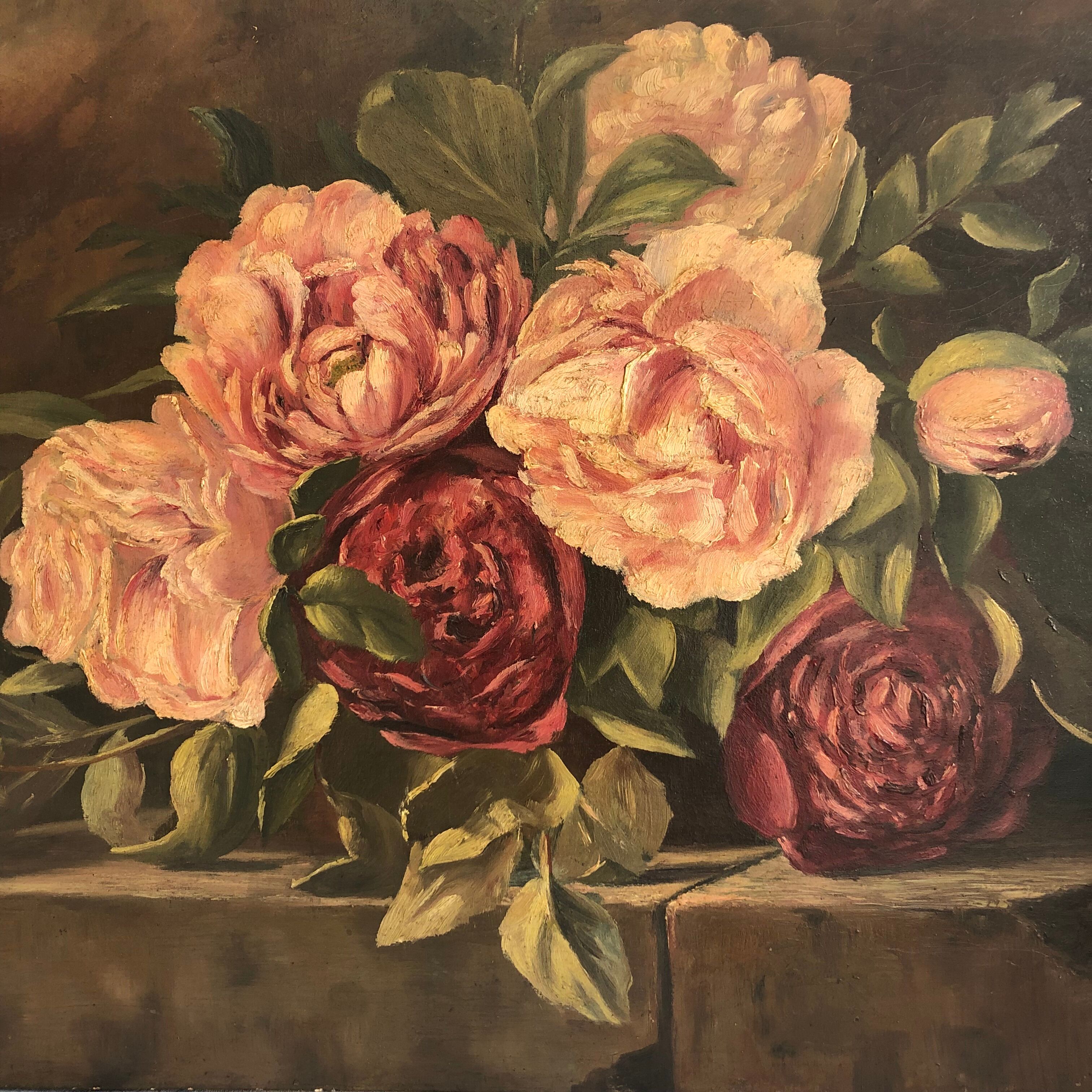 Bouquet of peonies - French school of the xiX century - P.SELVE