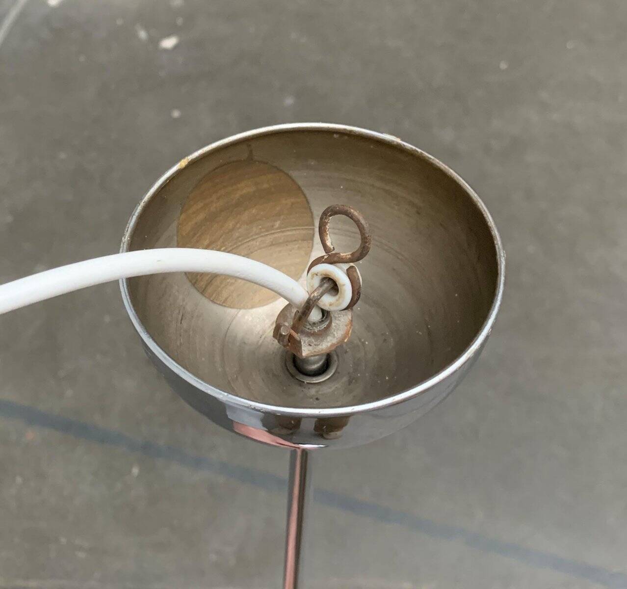 Mid-Century German Glass and Metal Ball Pendant