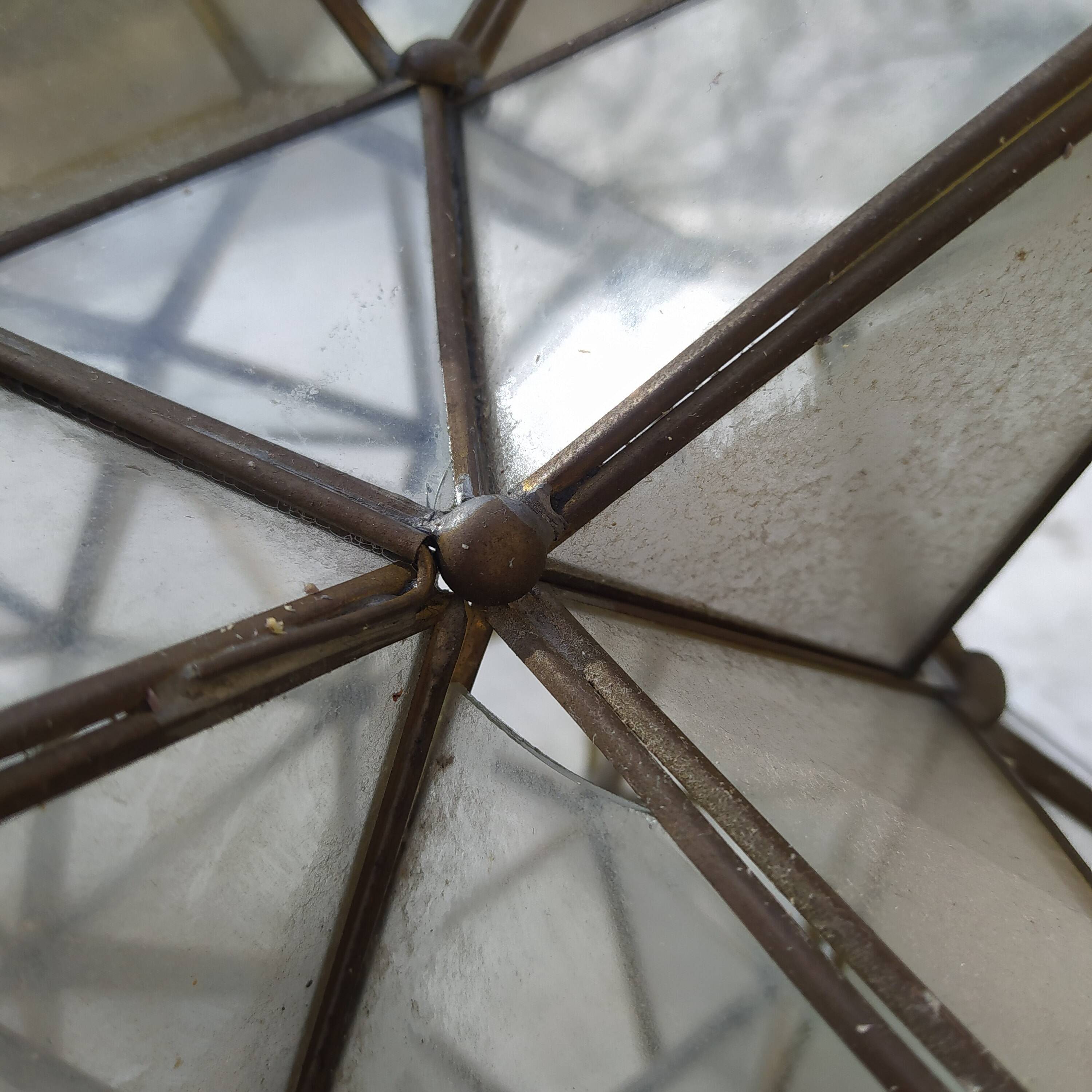 grande etoile en verre à suspendre 1950 verre et laiton