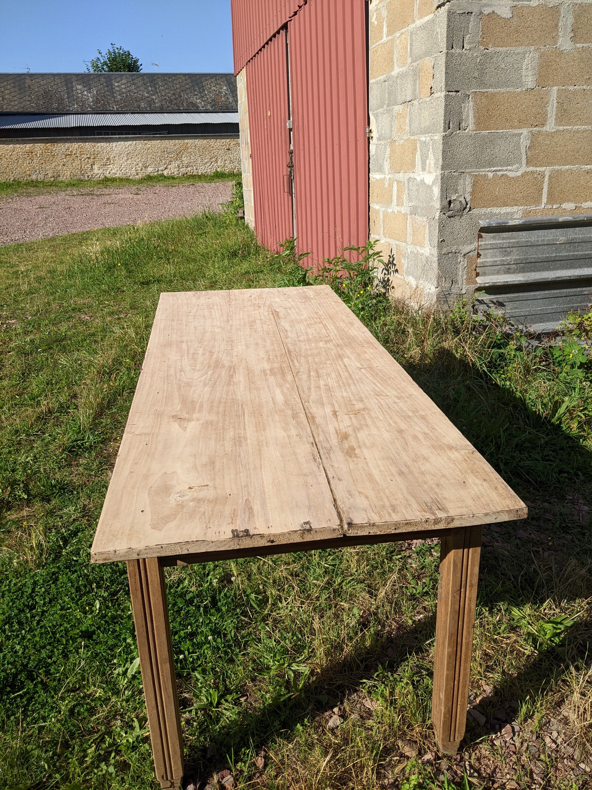 Ancienne grande table de ferme circa 1950