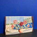 Watercolor with vintage bouquet