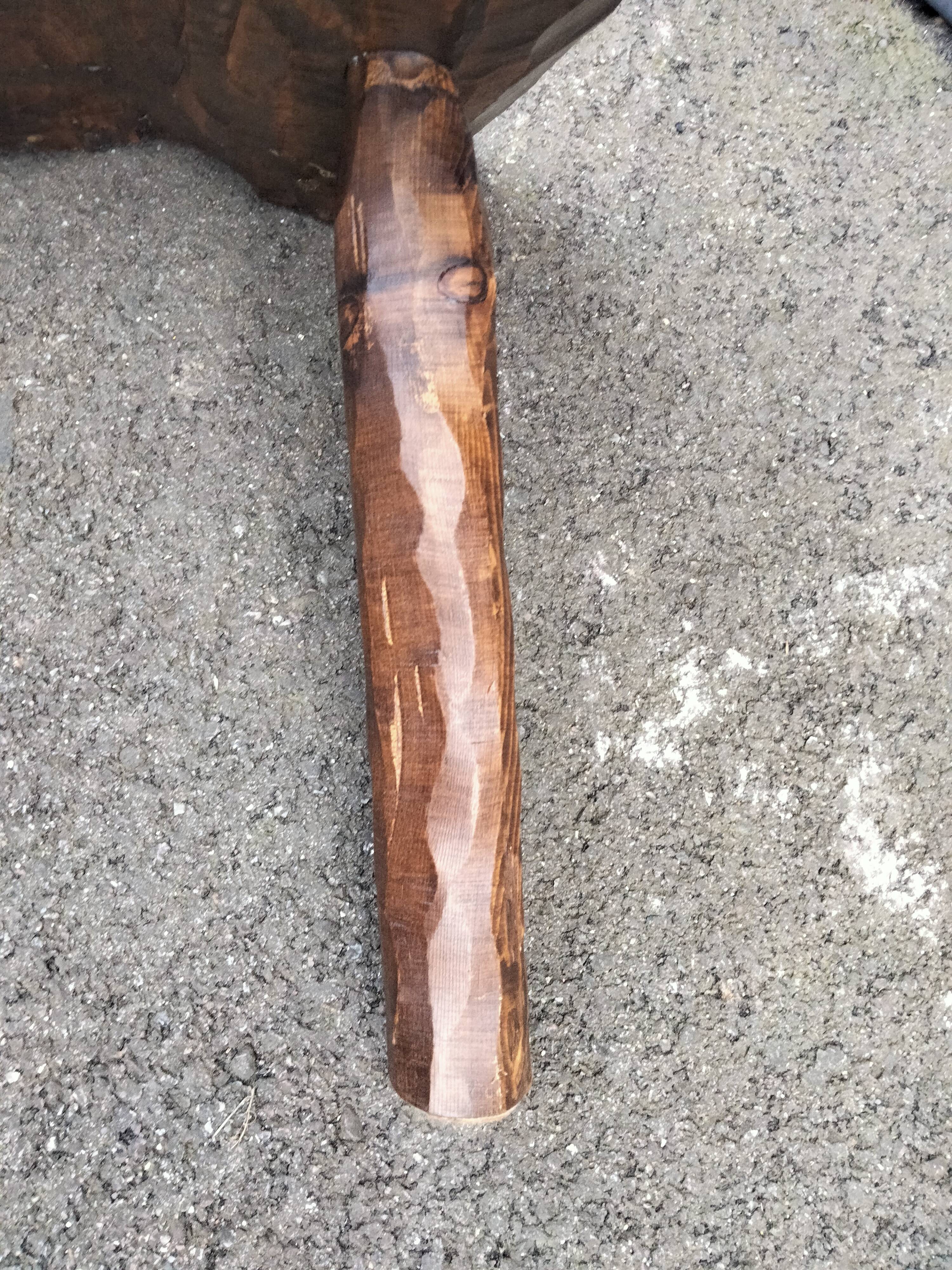 Old wooden side table vintage tree trunk décor