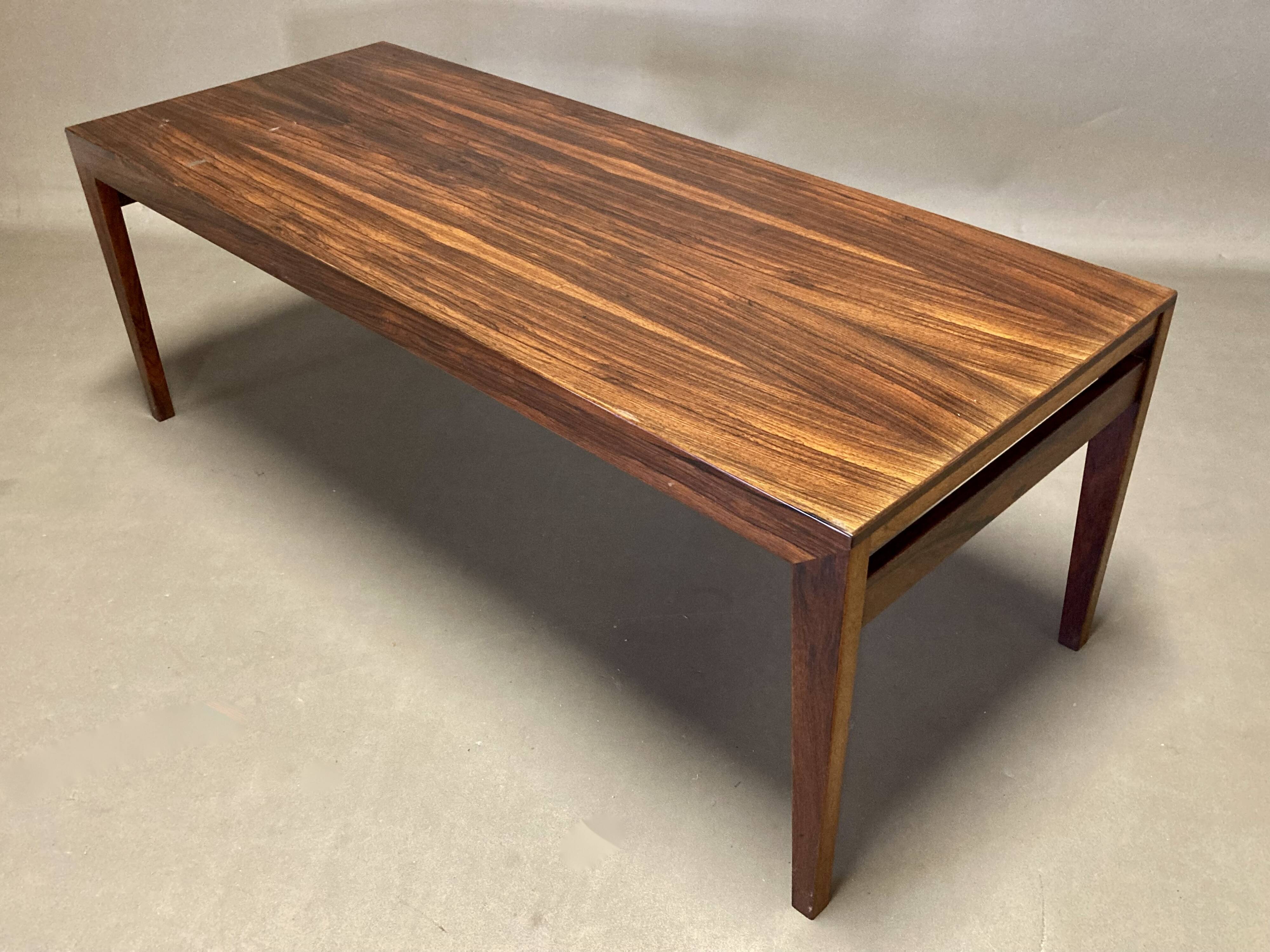 Scandinavian design rosewood coffee table 1950.
