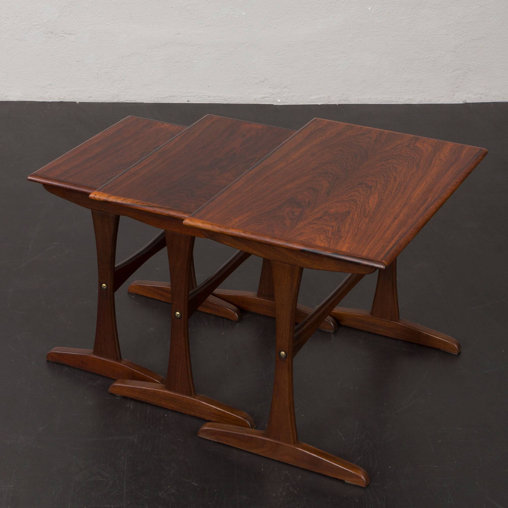 Kai Kristiansen rosewood nesting tables for Vildbjerg Möbelfabrik, Denmark