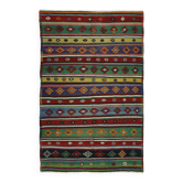 Kilim Oushak vintage multicoloured striped 250 x 163 cm
