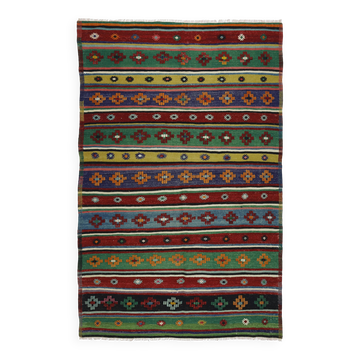 Kilim Oushak vintage multicoloured striped 250 x 163 cm