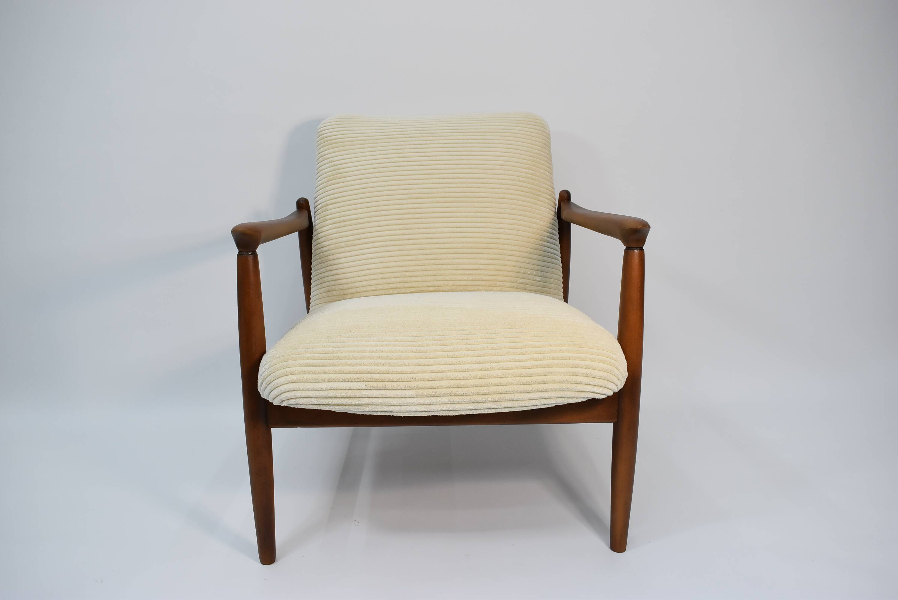 Fully restored vintage armchair by E.Homa, 1960s, beige cord