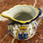 Small antique jug in faience from Les Sables d'Olonne, hand-painted.