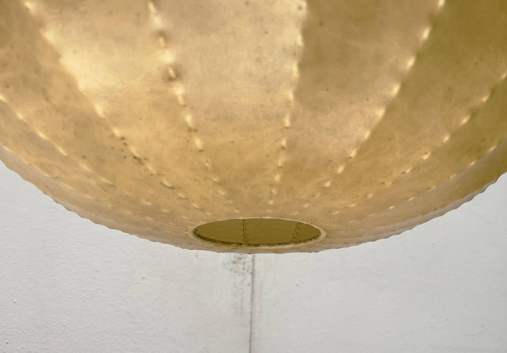 Modern mid-century German cocoon pendant lamp by Friedel Wauer for Goldkant Leuchten, 1960s.