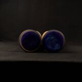 Paire de vase Art Déco en verre multicouche effet marmoréen abstrait coloré