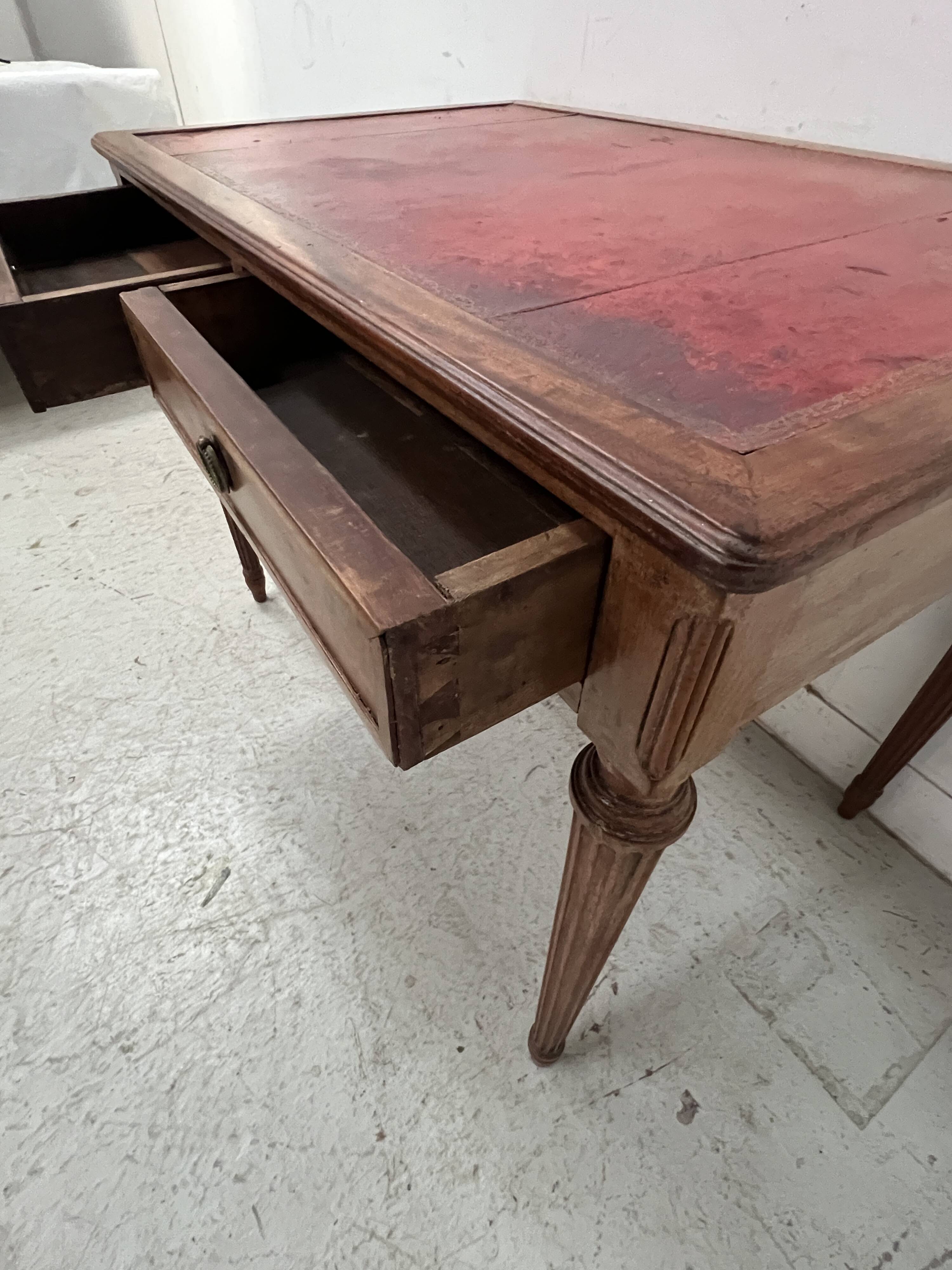 Louis XVI style desk in stained beech, 20th century.