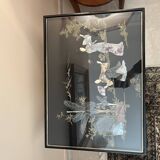 4 nesting tables Chinese patterns black lacquer