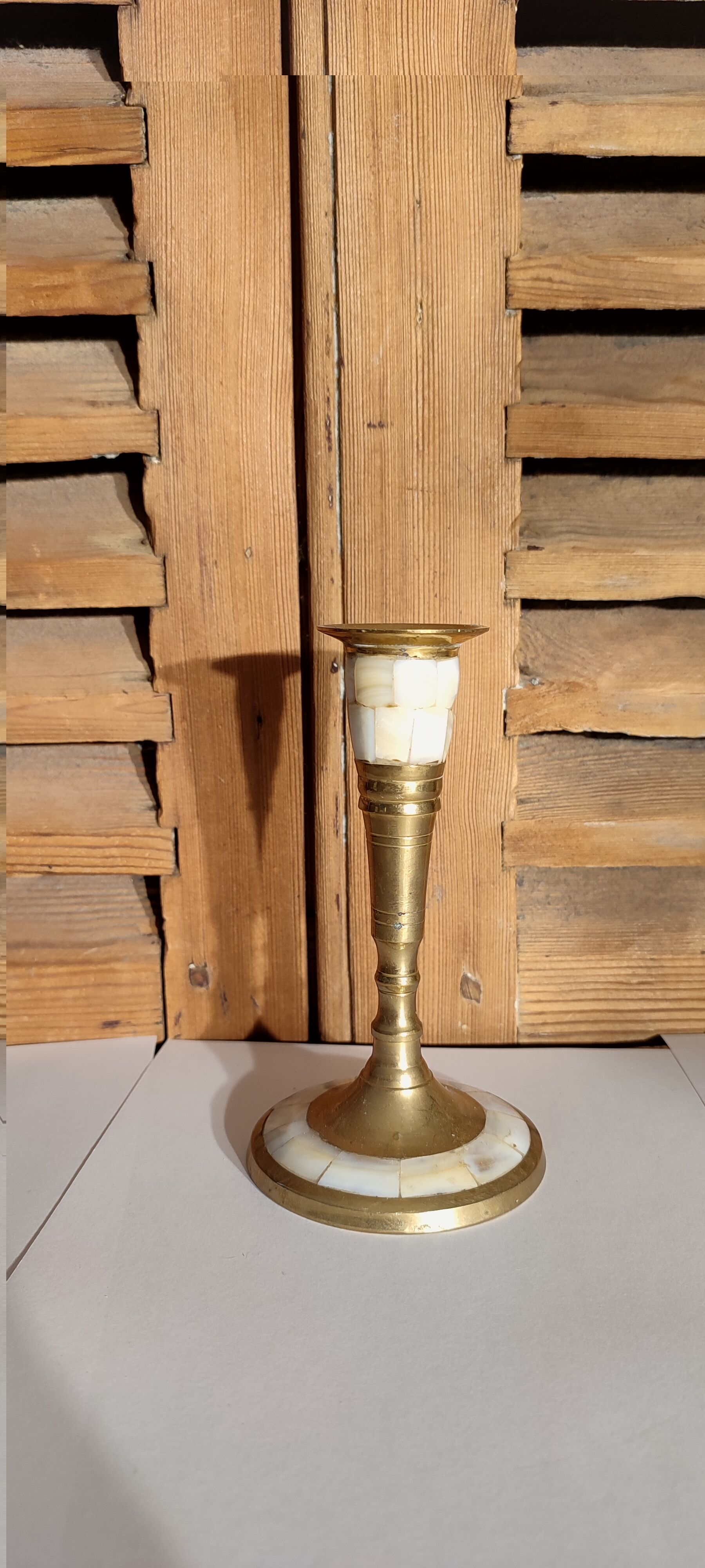 Candlestick with mother-of-pearl