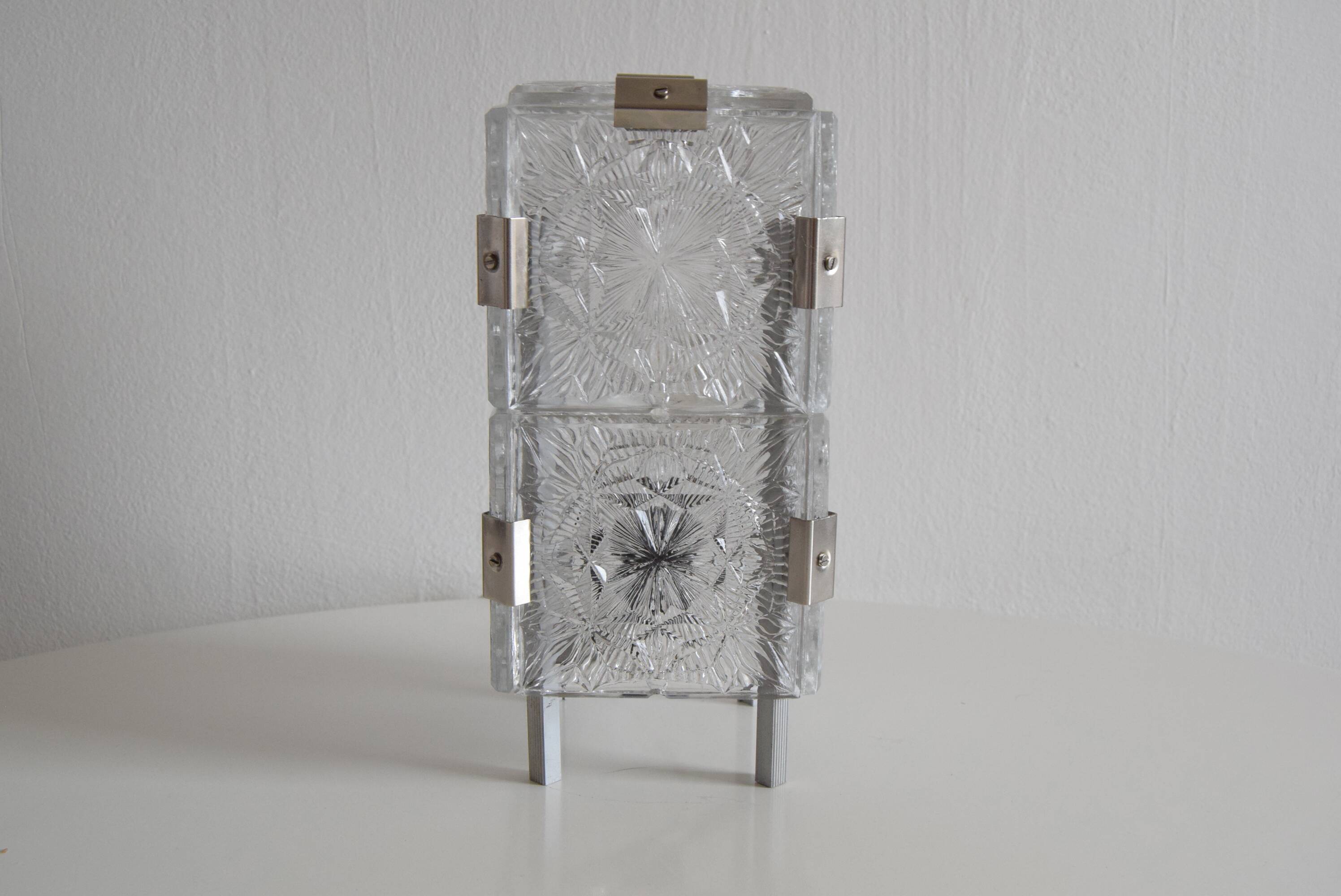 Vintage Glass  Table Lamp by Josef Hejtman for Kamenicky Senov,Czechoslovakia,1960's.