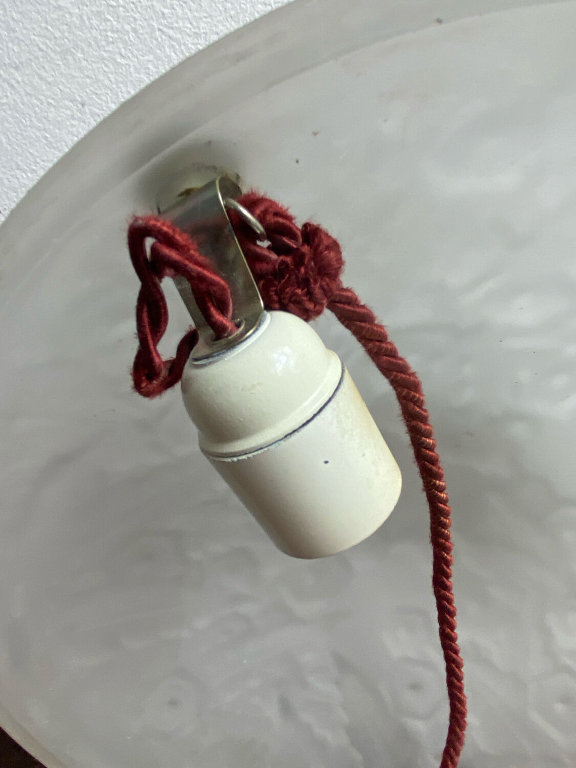 Muller Frères, moulded glass pendant, Art Deco