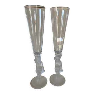 Two crystalline flutes "Love of Deutz"