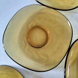 4 cups and saucers VERECO amber