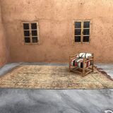 Moroccan peach and green carpet - 220 x 388 cm