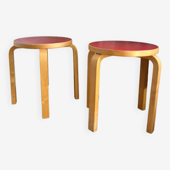 2 tabourets Alvar Aalto E60 vintage